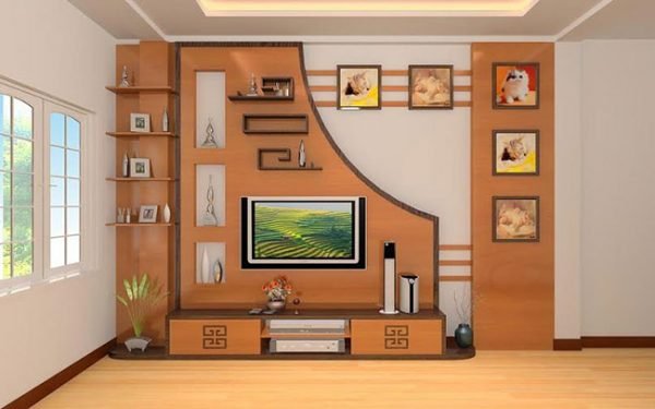 thiết kế nội thất phòng khách bằng gỗ tự nhiên