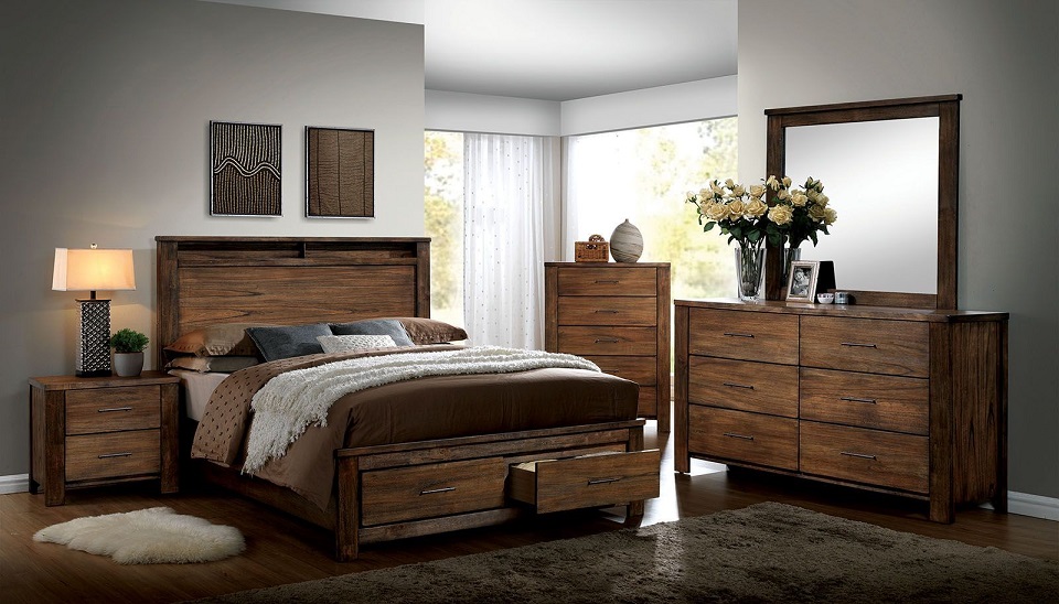 thiết kế nội thất phòng ngủ bằng gỗ óc chó 